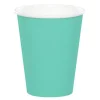 Vasos de papel verde menta 250 ml (8) - Conver Party