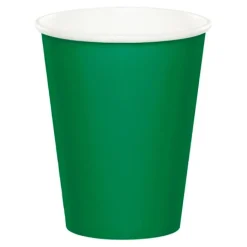 Vasos de papel verdes 250 ml (8) - Conver Party