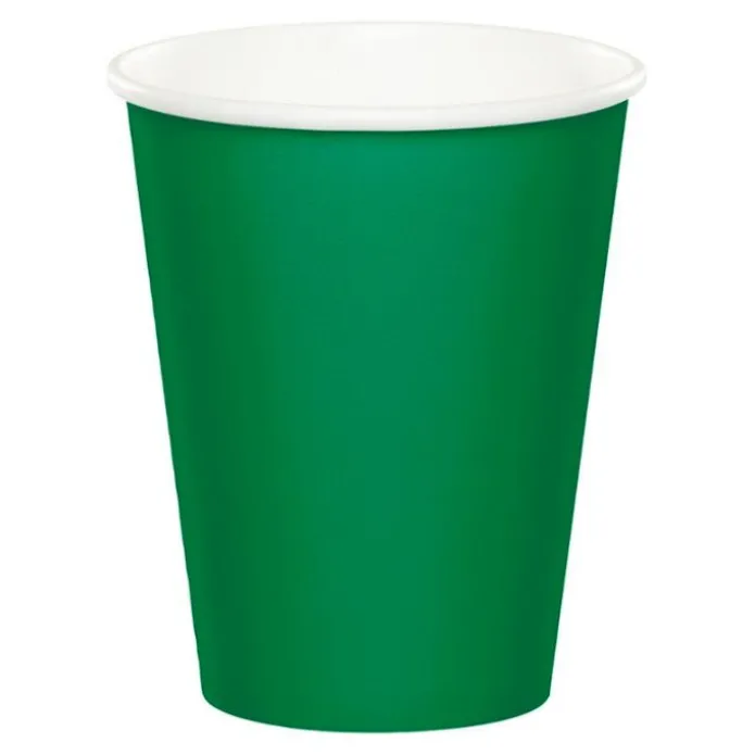 Vasos de papel verdes 250 ml (8) - Conver Party