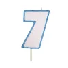 Vela azul con purpurina número 7 - Modecor