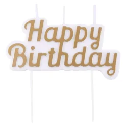 Vela Happy birthday dorada - PME