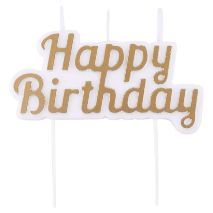Vela Happy birthday dorada - PME