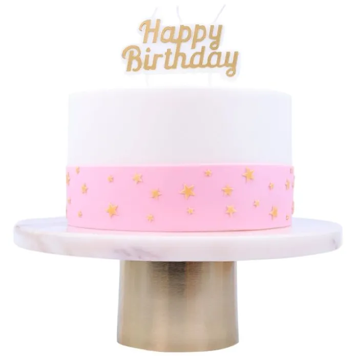 Vela Happy birthday dorada - PME