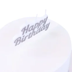 Vela Happy birthday plateada - PME