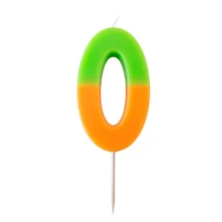 Vela naranja y verde número 0 - Talking Tables