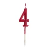 Vela roja metalizada número 4 - Ibili