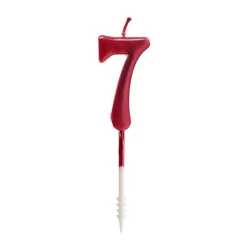Vela roja metalizada número 7 - Ibili