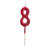 Vela roja metalizada número 8 - Ibili