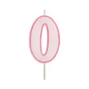 Vela rosa con purpurina número 0 - Modecor