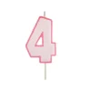 Vela rosa con purpurina número 4 - Modecor