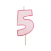 Vela rosa con purpurina número 5 - Modecor