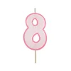 Vela rosa con purpurina número 8 - Modecor