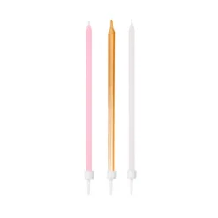 Velas blancas, doradas y rosas (16) - Talking Tables
