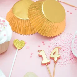 Velas doradas números y estrellas (15) - ScrapCooking