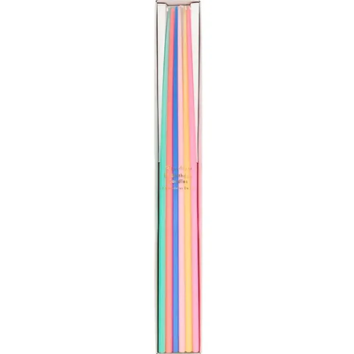 Velas largas cónicas multicolores (12) - Meri Meri
