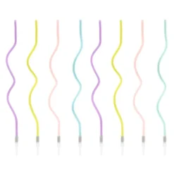 Velas largas onduladas colores pastel (8) - PartyDeco