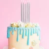 Velas largas plateadas (12) - PartyDeco