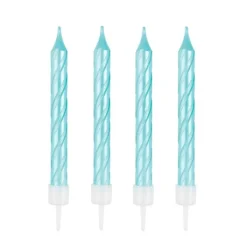 Velas perladas azules (4) - Modecor
