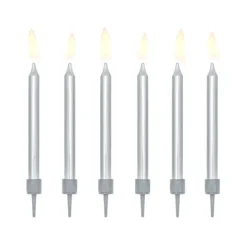Velas plateadas (6) - PartyDeco