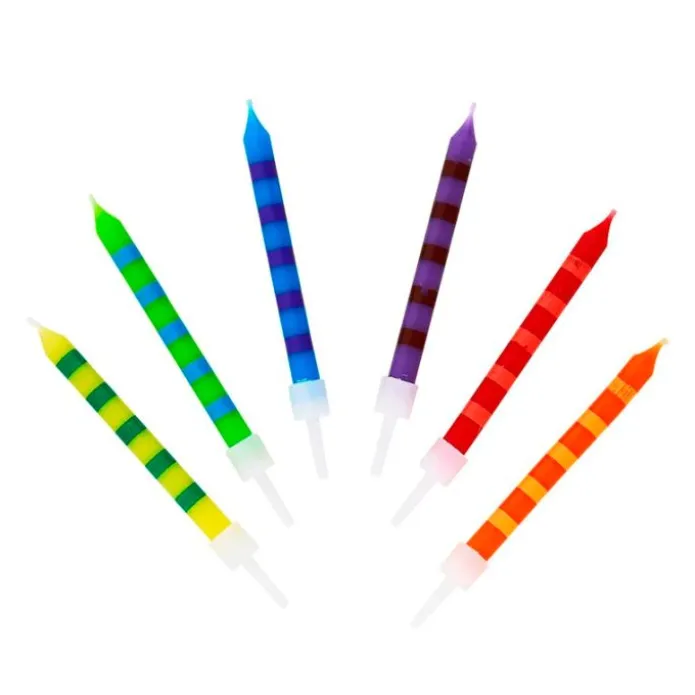 Velas rayas de colores (24) - Talking Tables