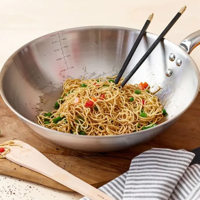 Wok Alchimy 32 cm - Acero inoxidable - De Buyer